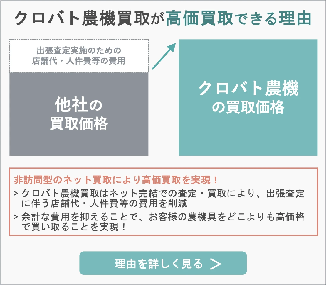 農機具高価買取の理由